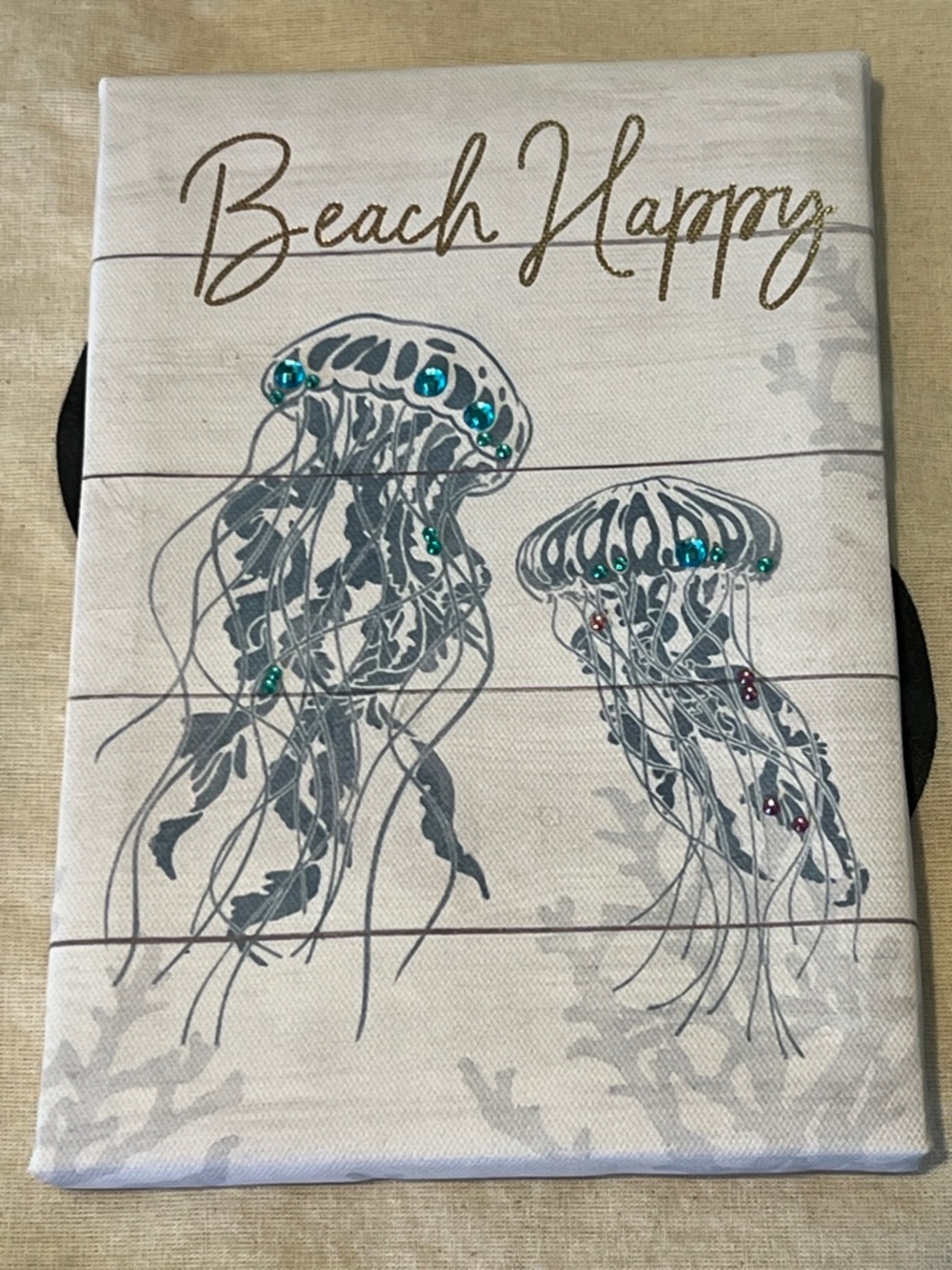 Beach Happy Jellyfish Wall Art - Neutral Blue Accent